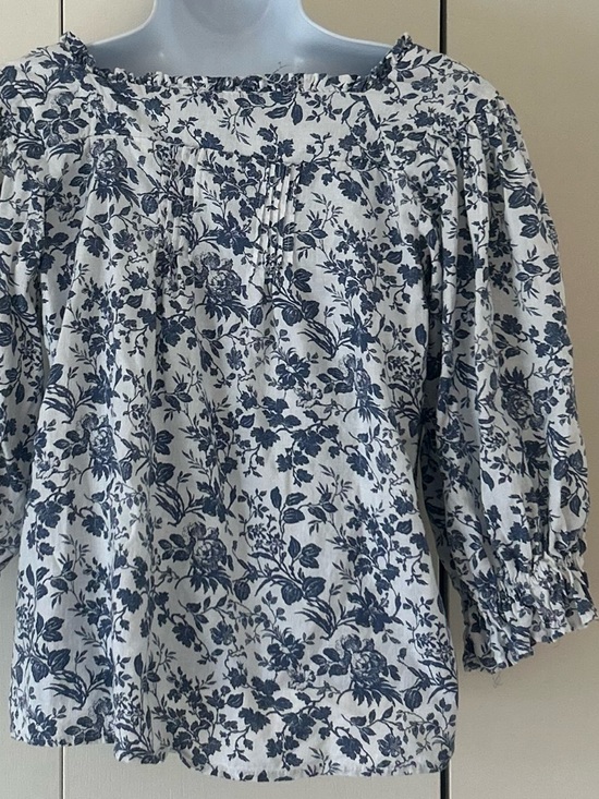 Cupcakes & Cashmere Linen blend floral pleated button front blouse S - Picture 8 of 10